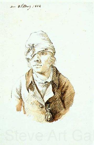 Christian Friedrich Gille Self-Portrait with Cap and Sighting Eye-Shield Germany oil painting art